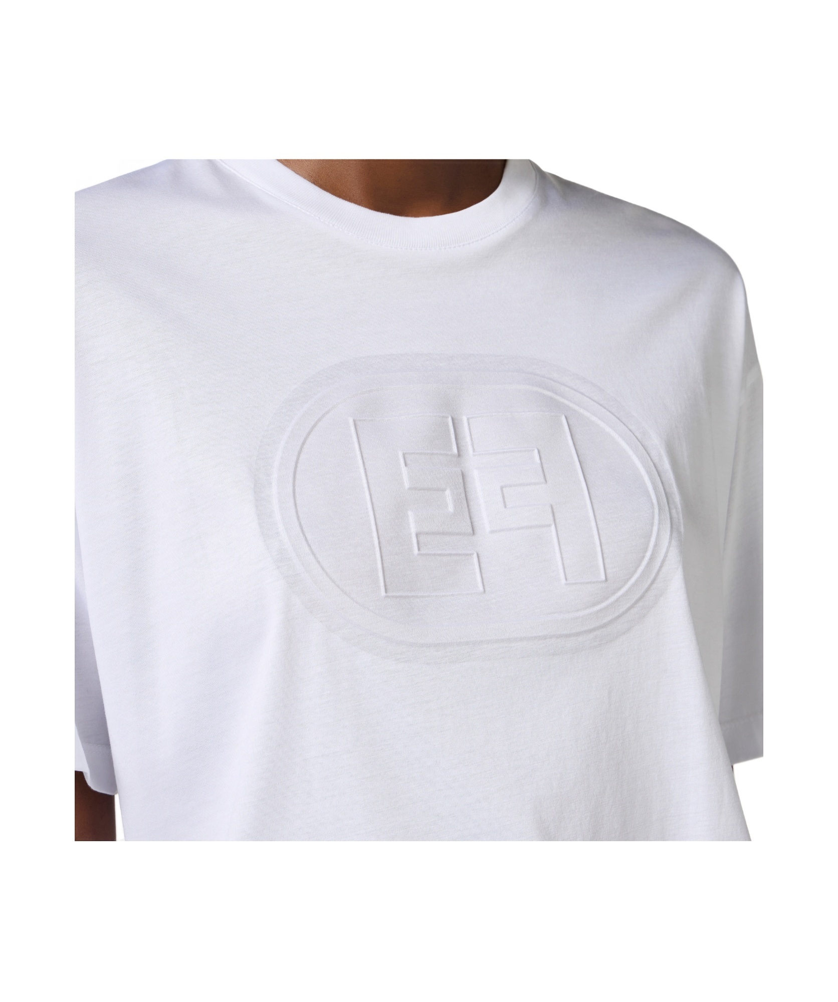 Elisabetta Franchi T-shirt In Jersey Con Logo Embossed In White