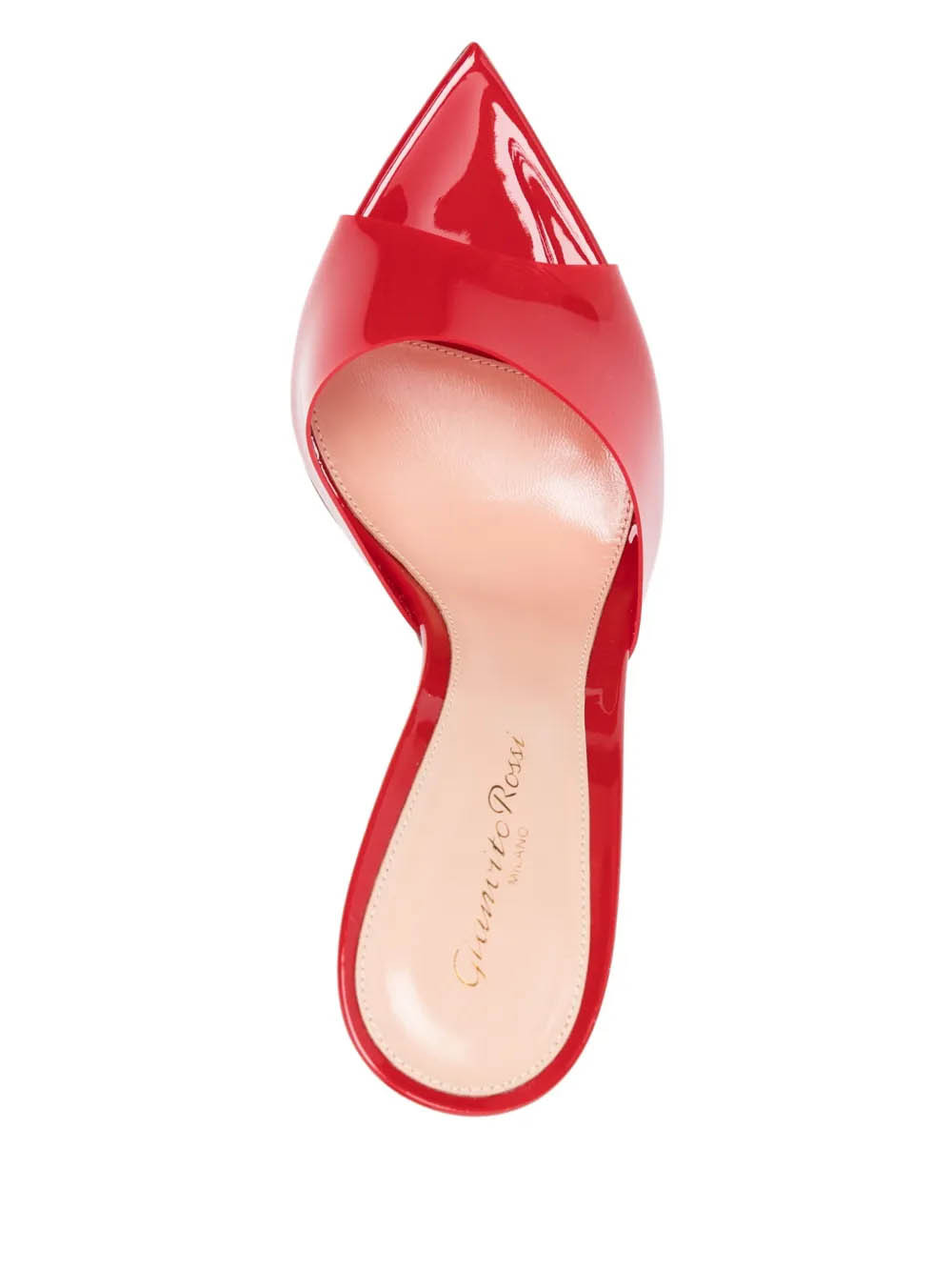 Gianvito Rossi She Pointed Toe Leather Sole Mules In Red