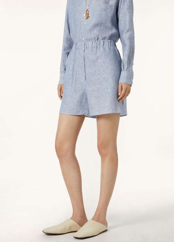 Loro Piana Angelo Bermuda Shorts In Light Blue Indigo
