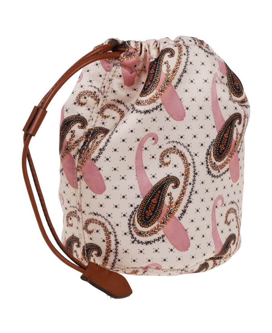 Shop Etro Pouch With Paisley And Polka Dot Patterns In Nude