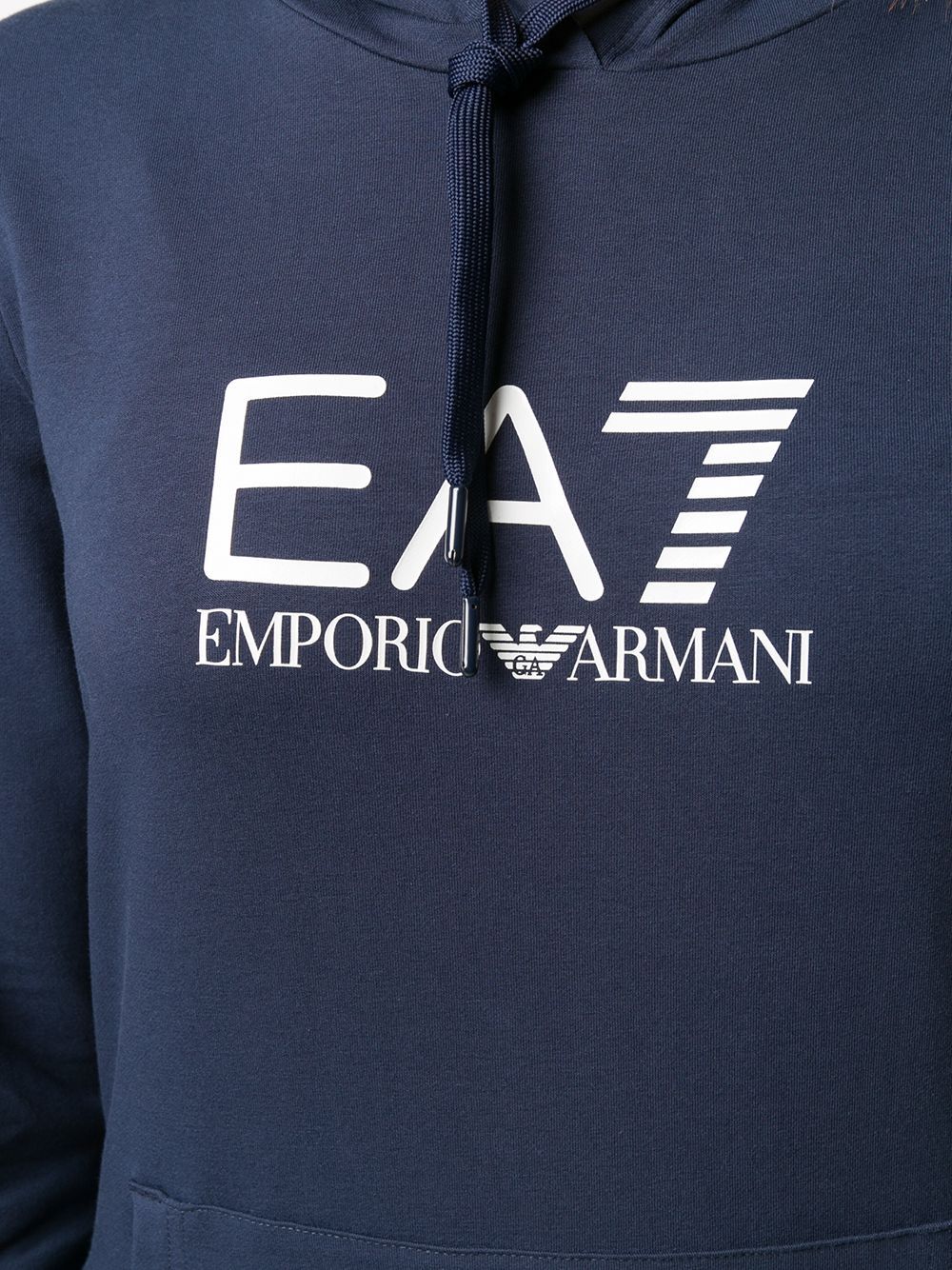 EA7 LOGO-PRINT HOODED SWEATSHIRT 
