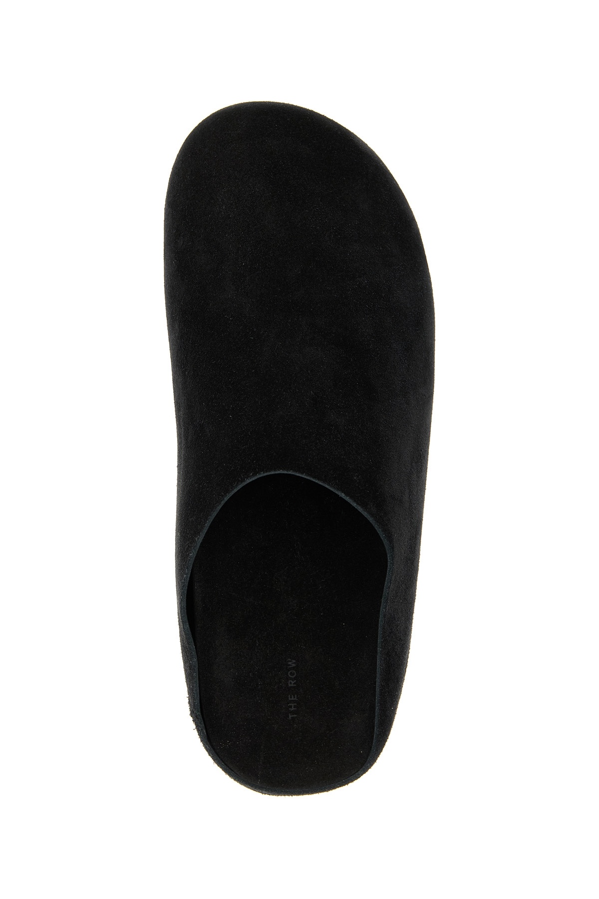 The Row Slippers Hudson In Pelle Scamosciata Nera Uomo In Black