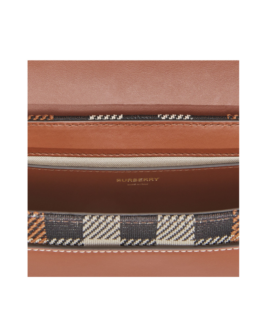 Burberry Check-pattern Crossbody Bag In Brown