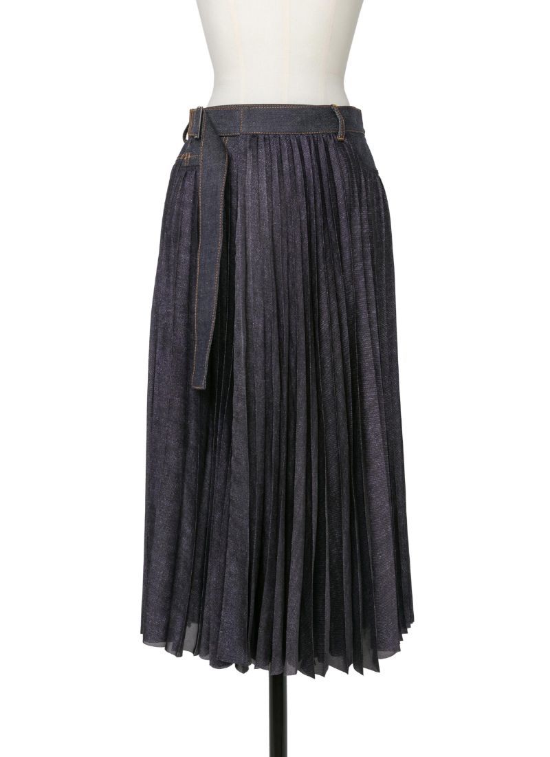 SACAI PLISSÉ MIDI SKIRT