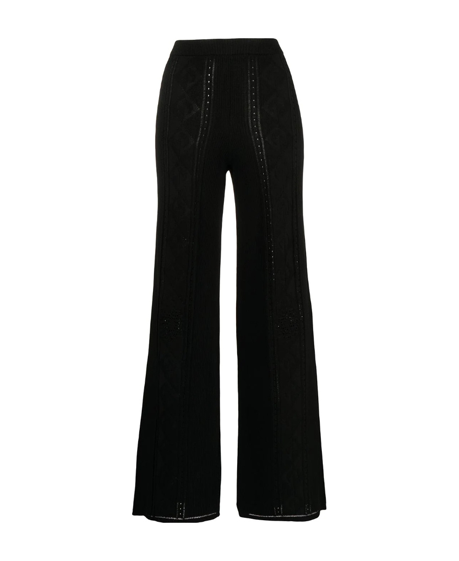 MARINE SERRE CRESCENT MOON-PATTERN WIDE-LEG TROUSERS