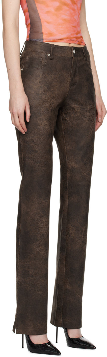 Misbhv Washed-effect Flared Trousers In Black