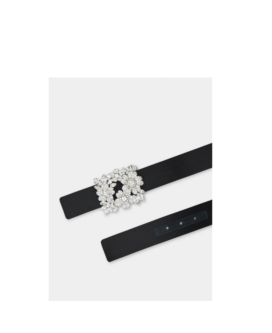 Roger Vivier Efflorescence-buckle Satin Belt In Black
