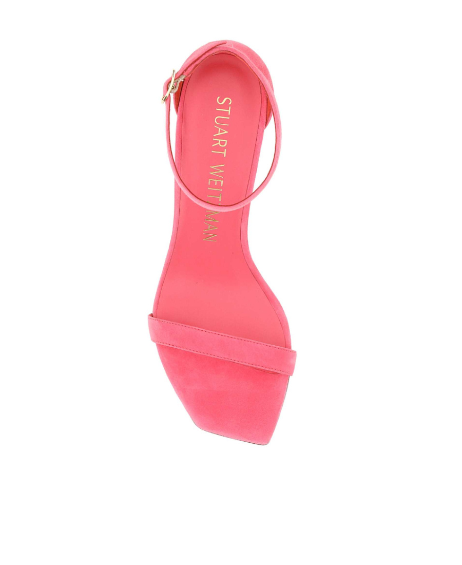 Stuart Weitzman Logo High-heeled Sandals In Pink