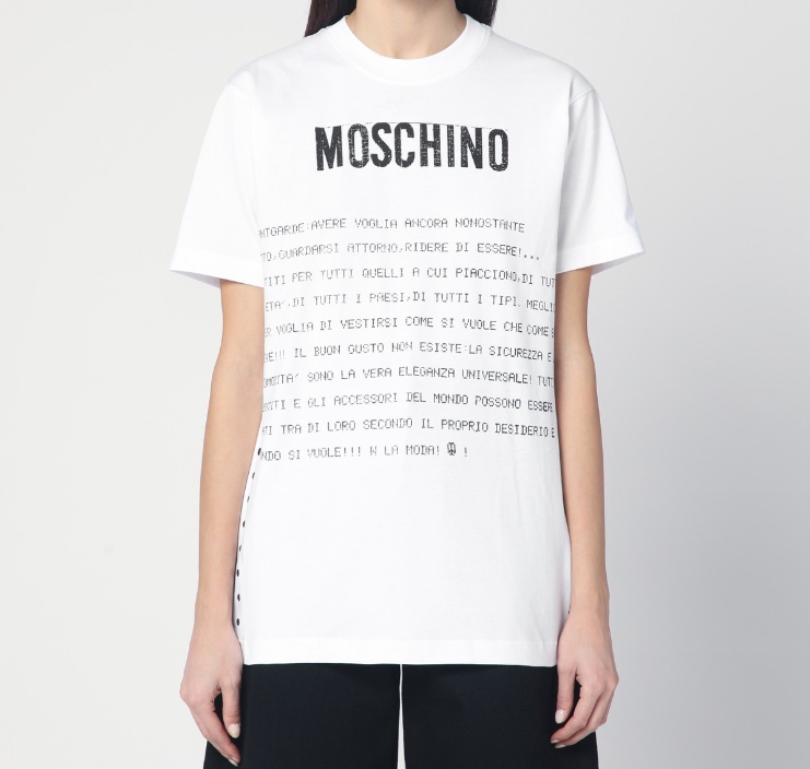 Moschino Text-print Cotton T-shirt In White