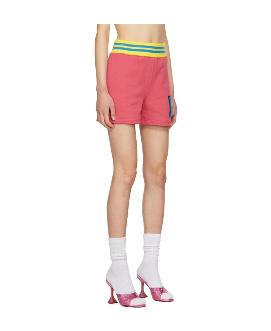 Moschino Cotton Shorts With Stretch Waistband And Striped Detail In Multicolor