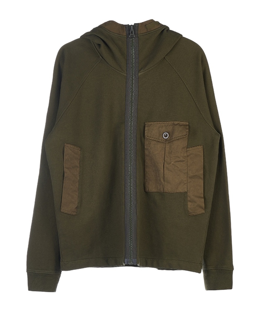 Ten C Long-sleeved Casual Jacket In Dark Olive