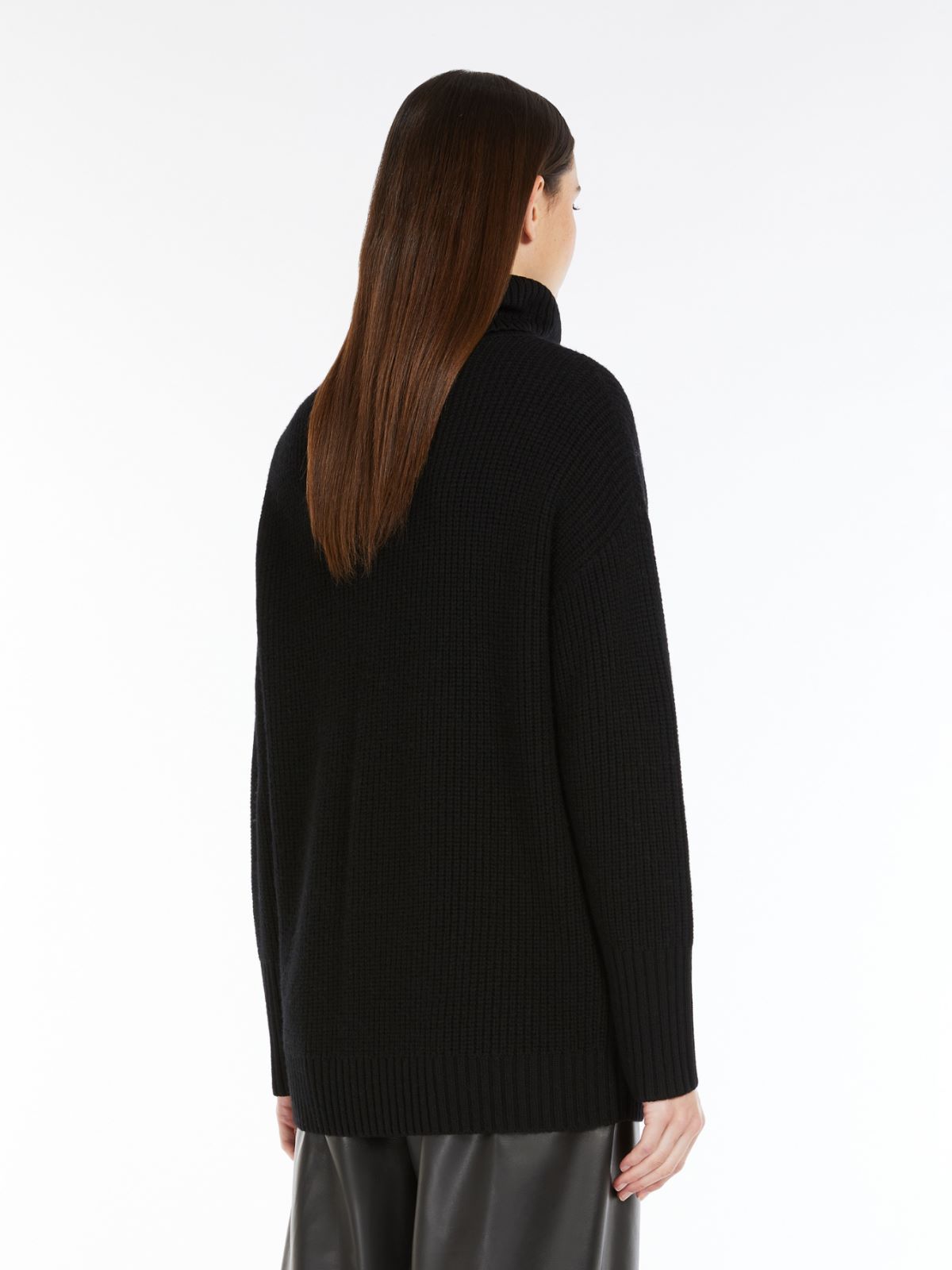 Max Mara High-necked Wool Sweater In Black