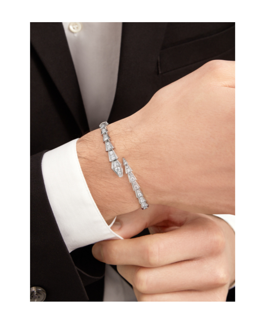 Bvlgari Snake Set With Diamond Bracelet In White