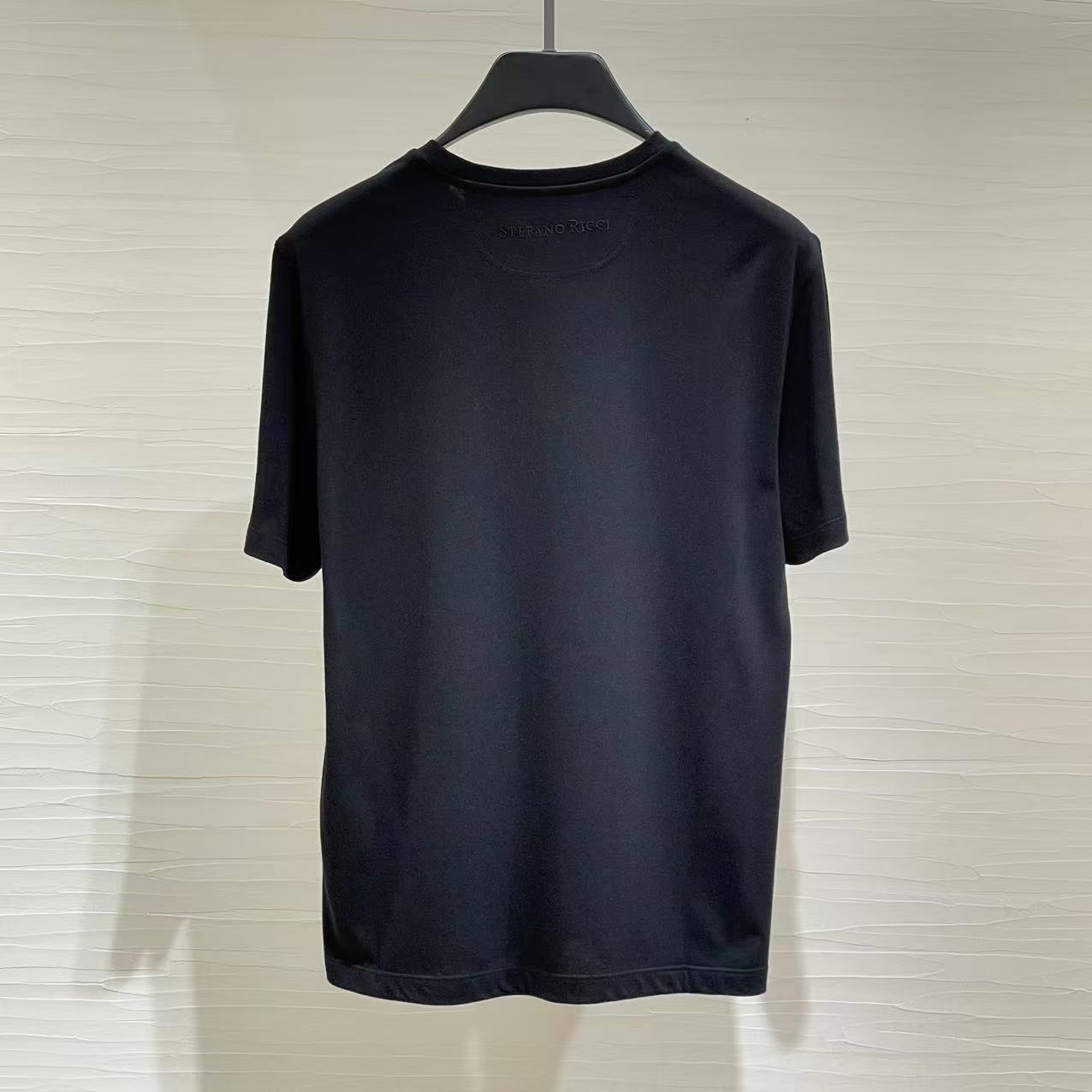 Stefano Ricci Logo-plaque T-shirt In Blue