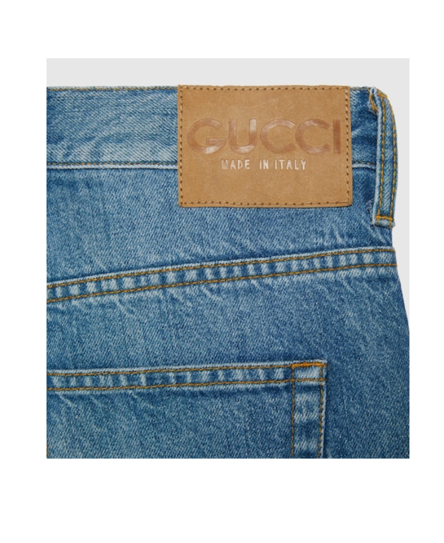 Gucci Horsebit-detail Wide-leg Jeans In Blue