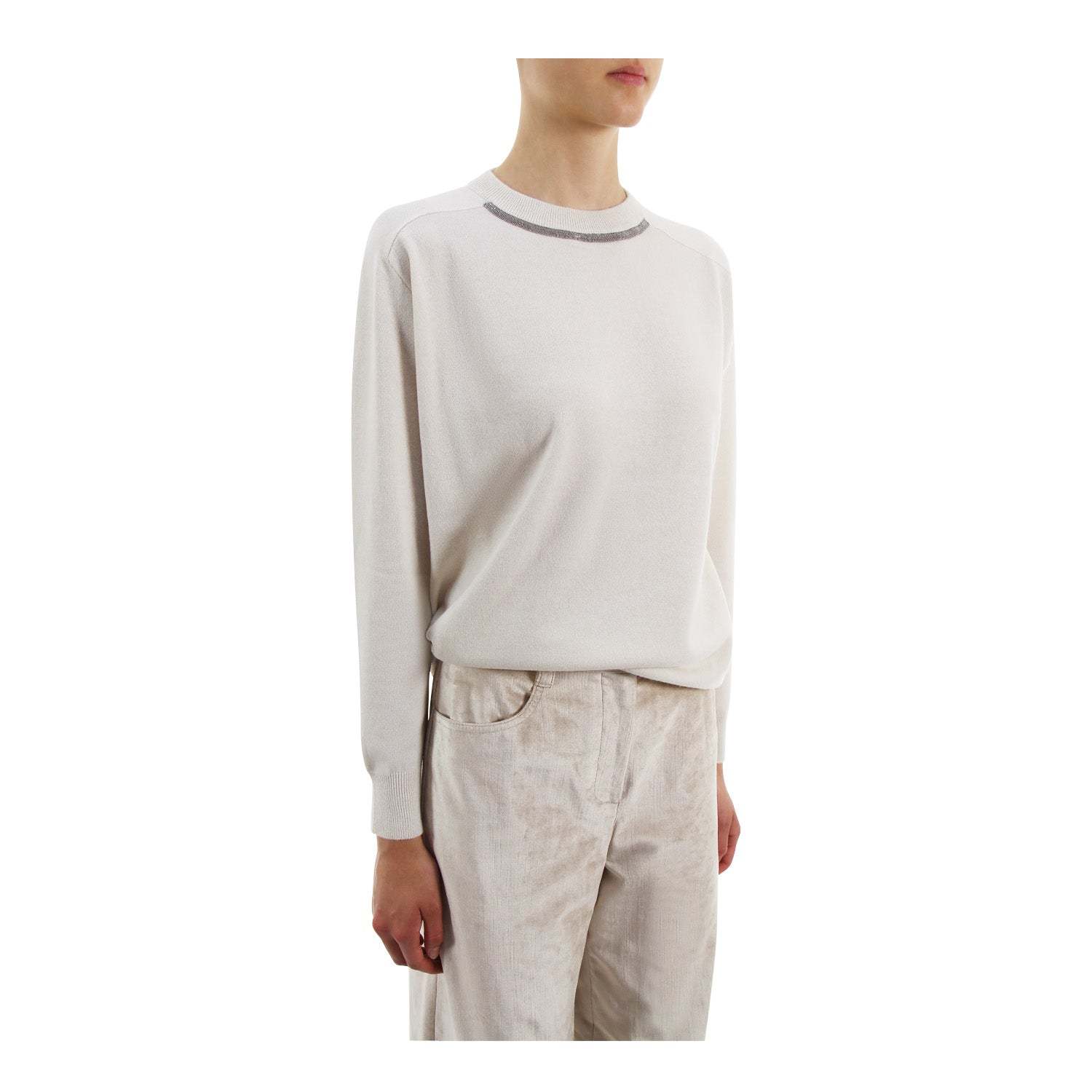 Brunello Cucinelli Wide-leg Velvet Trousers In White