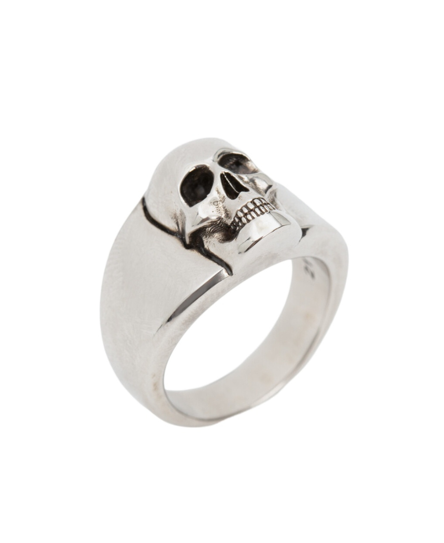 Alexander Mcqueen Skull-detail Silver-tone Ring In White
