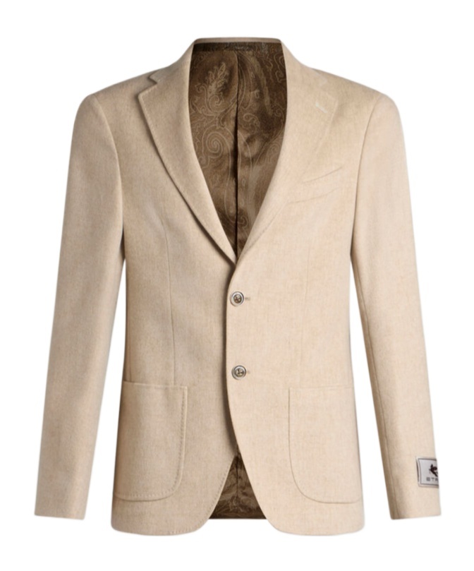 Etro Men's Jacket Roma Sport W/stitching In Nude