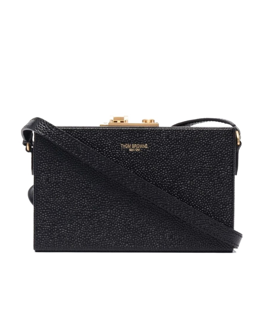 Thom Browne Front Logo Crossbody Bag In Black