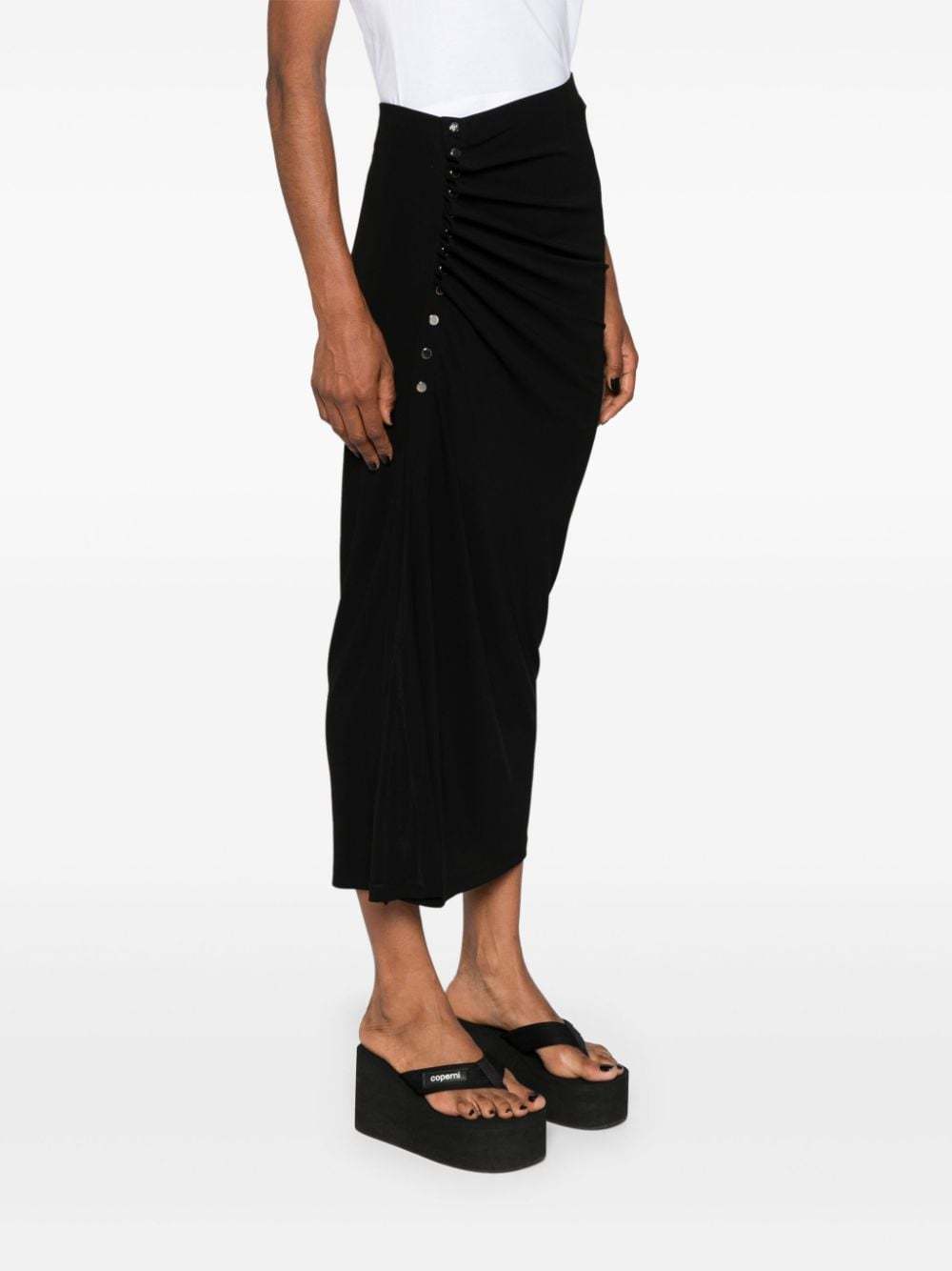 Rabanne Elastic Skirt With Side Slit In Black