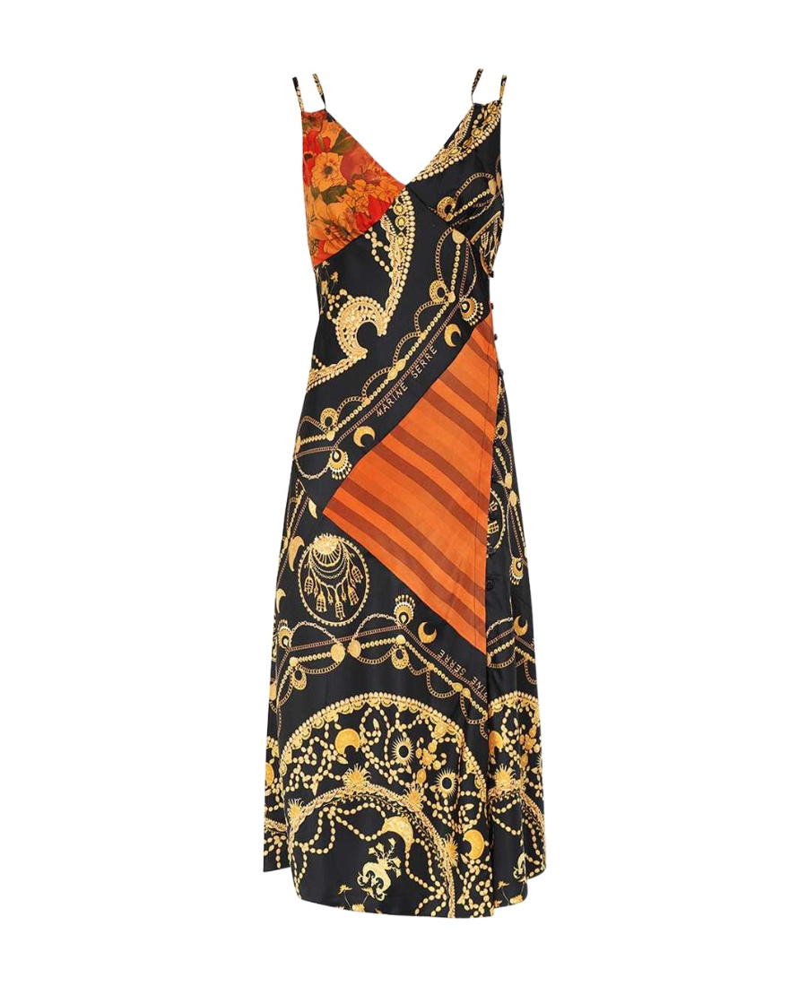 Marine Serre Ornament Jewelry-print Regenerated-silk Dress In Multi