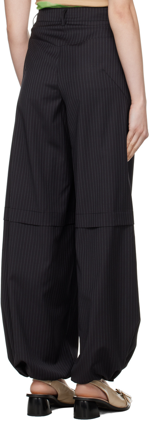 Open Yy Pinstripe Trousers In Blue