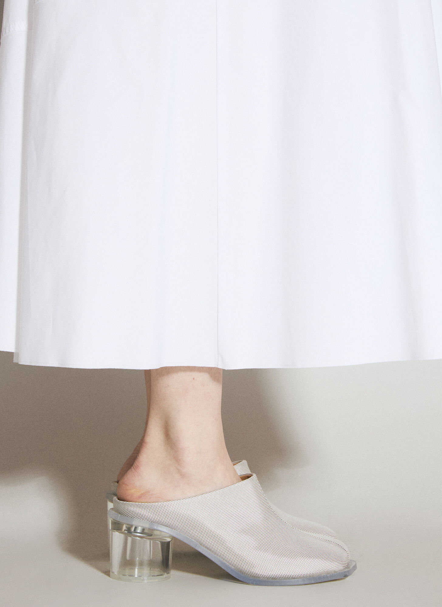 Shop Mm6 Maison Margiela Anatomic Transparent Heeled Slip-on Mules In White