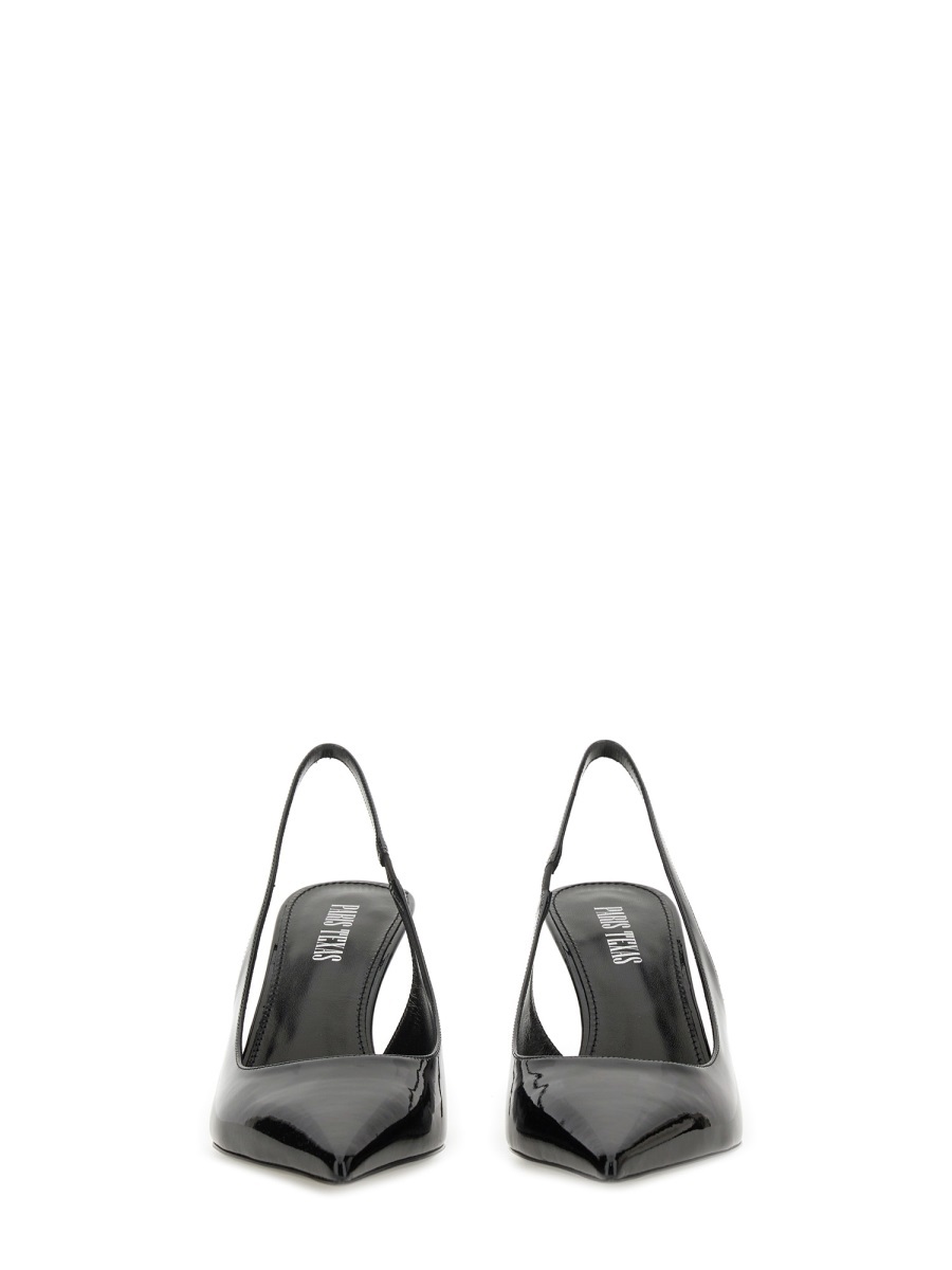 Paris Texas Lidia Slingback 70 Pumps In Black Patent Leather In Animal Print