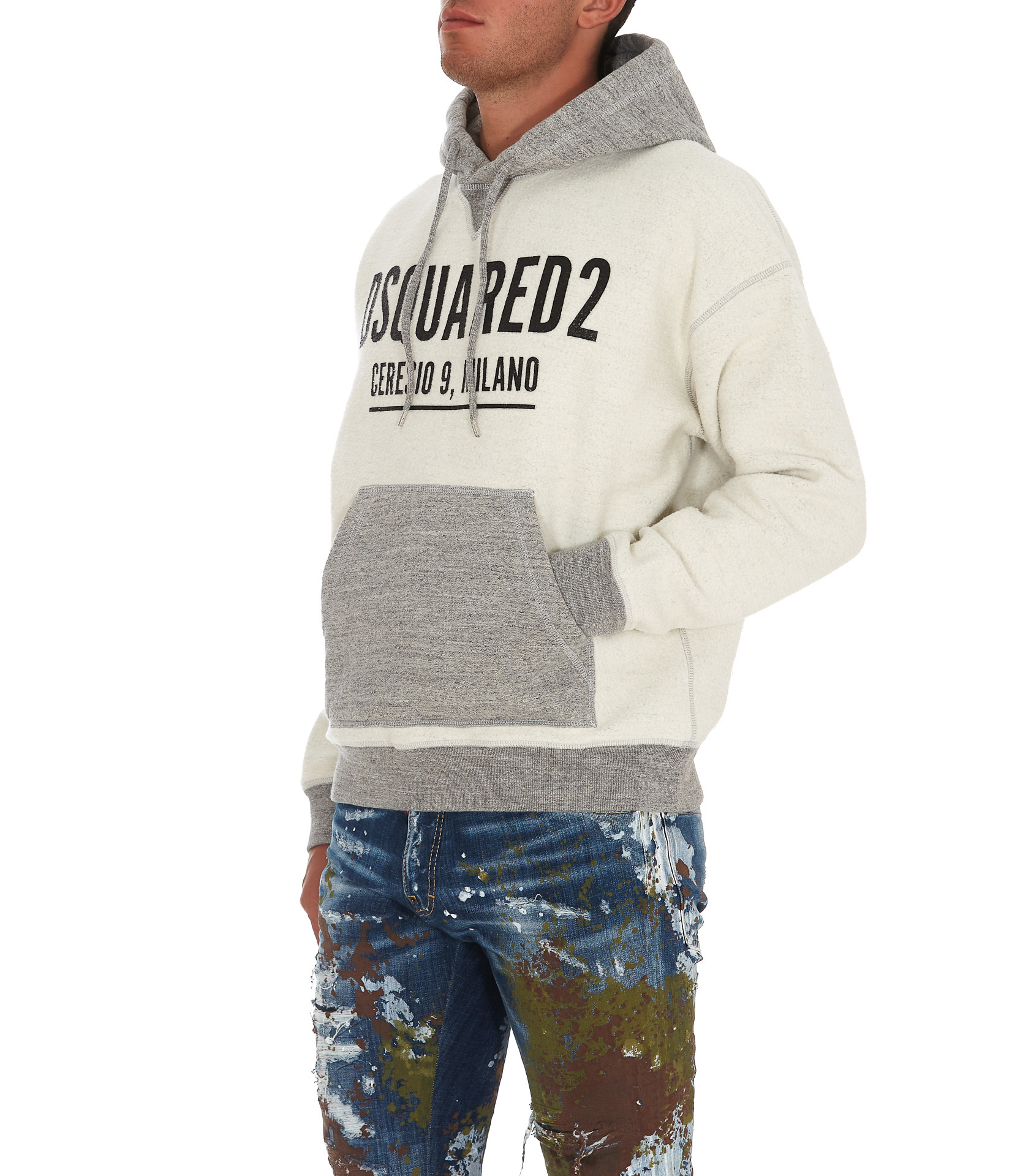 Dsquared2 Logo-print Cotton Hoodie In White