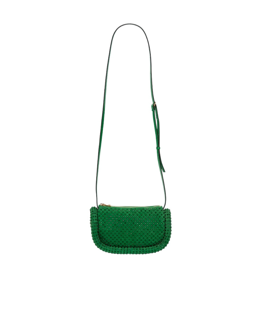 Jw Anderson Crystal-embellished Bumper-15 Shoulder Bag In Green