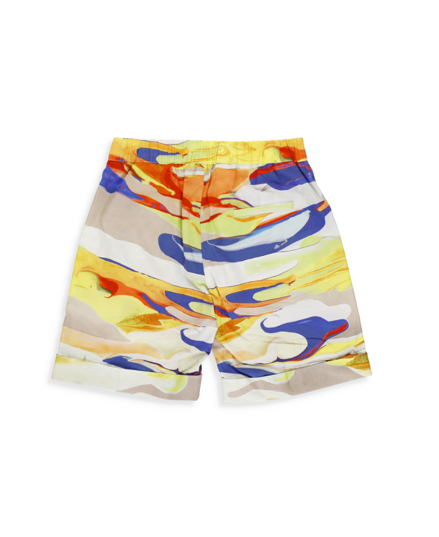 MSGM COLOR-BLOCK CAMOUFLAGE SHORTS