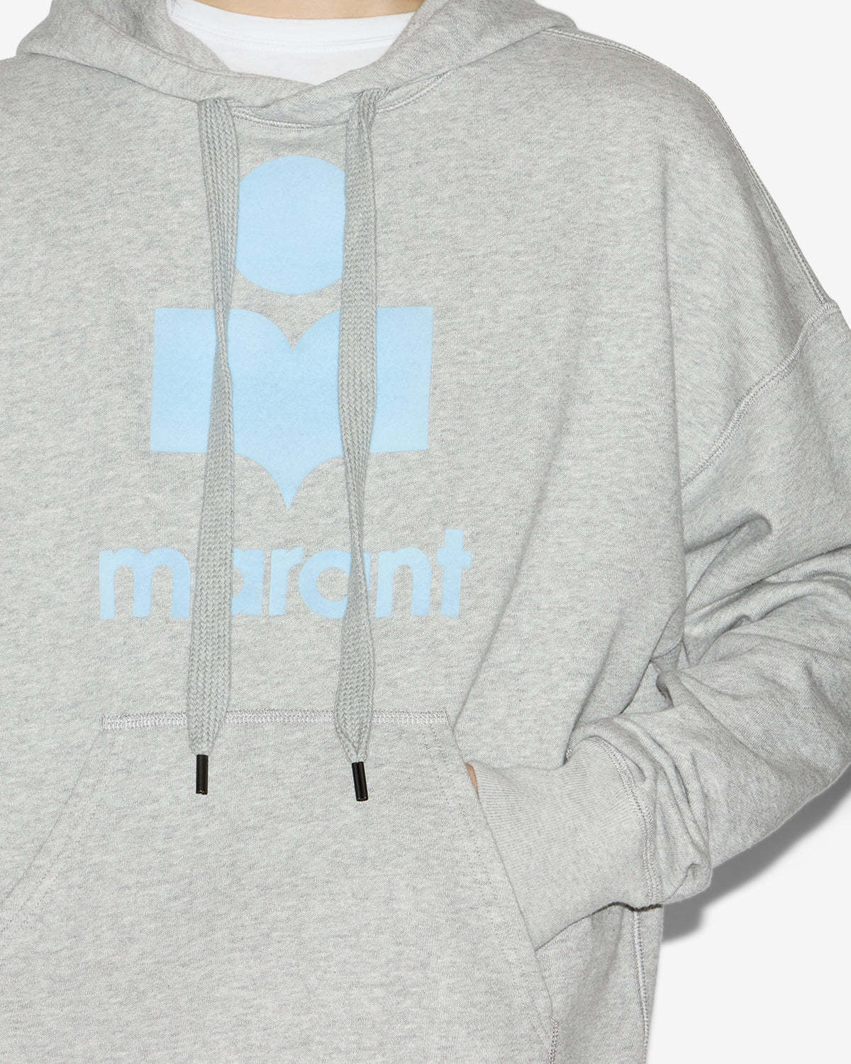 Isabel Marant Marant Relaxed-fit Grey Hoodie With Kangaroo Pocket In Gray