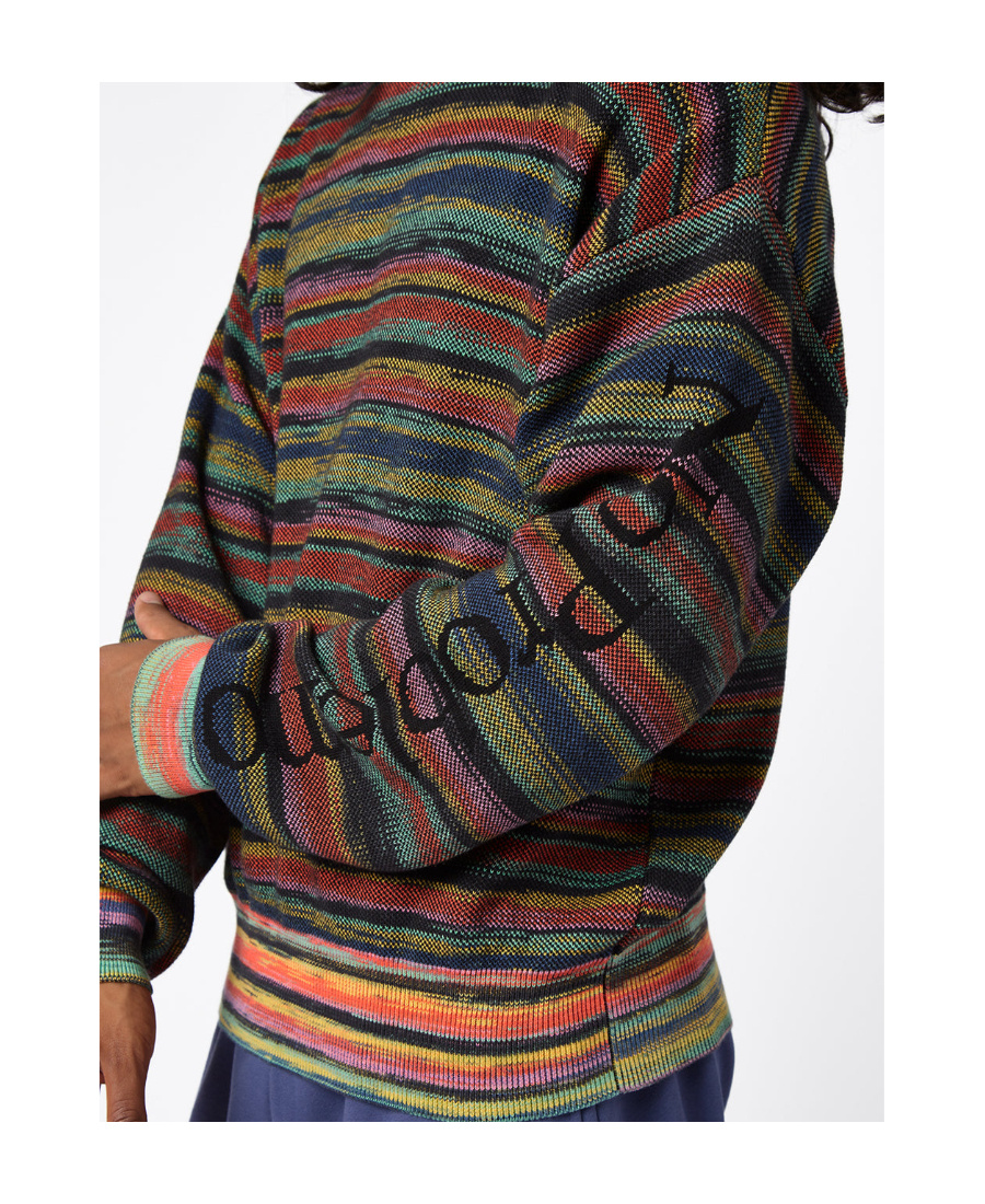 Aries Space Dye Problemo Crewneck Drop-shoulder Jumper In Black