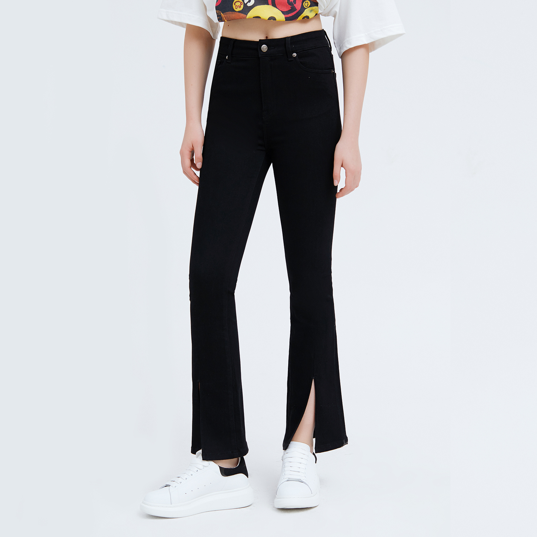 Liuregali Split Jeans In Black