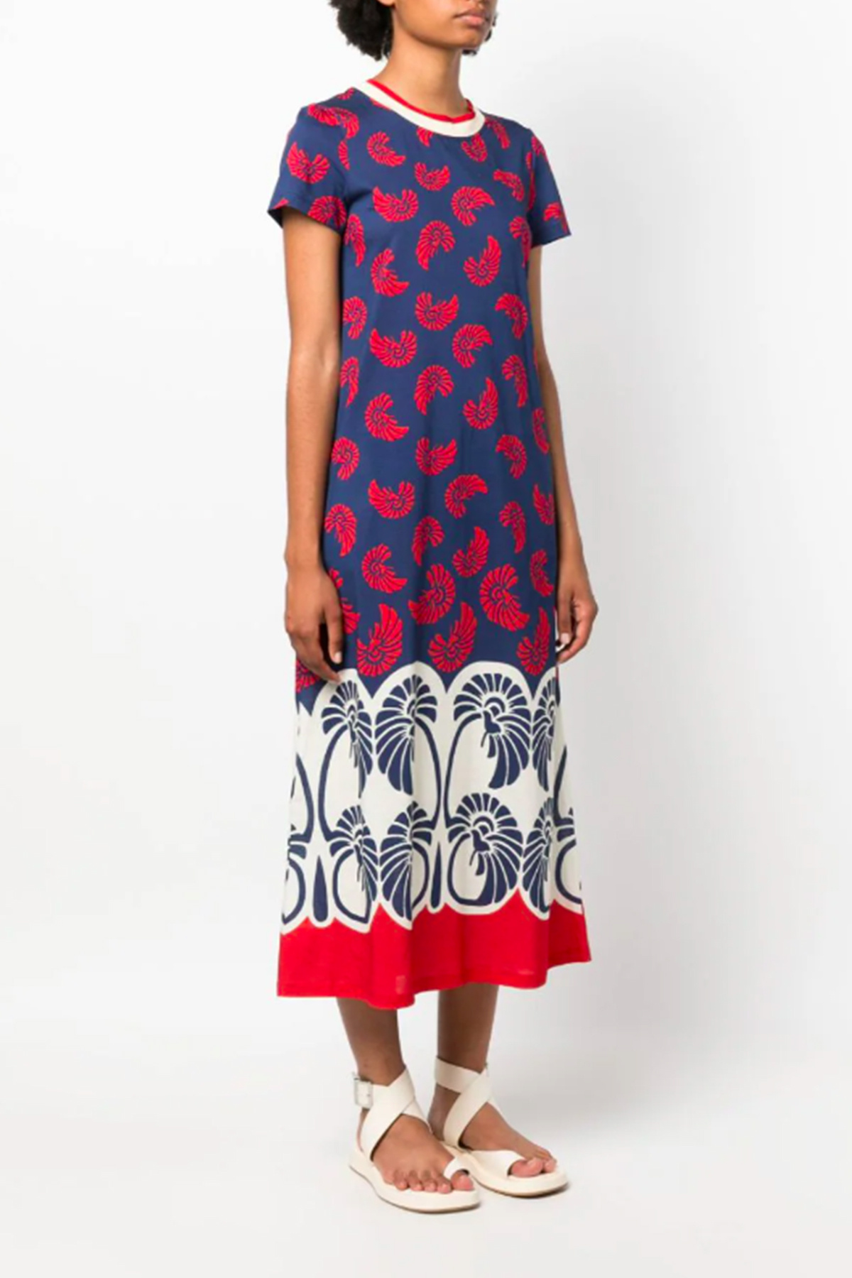 LA DOUBLEJ SPORTY SWING FLORAL-PRINT MIDI DRESS 