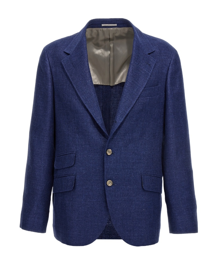 Brunello Cucinelli Single-breasted Tailored Blazer In Blue