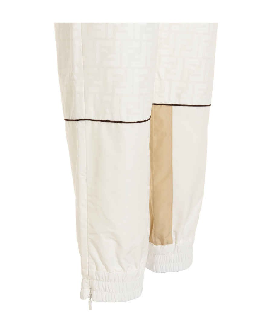 Fendi Contrasting-panel Detail Track Pants In White