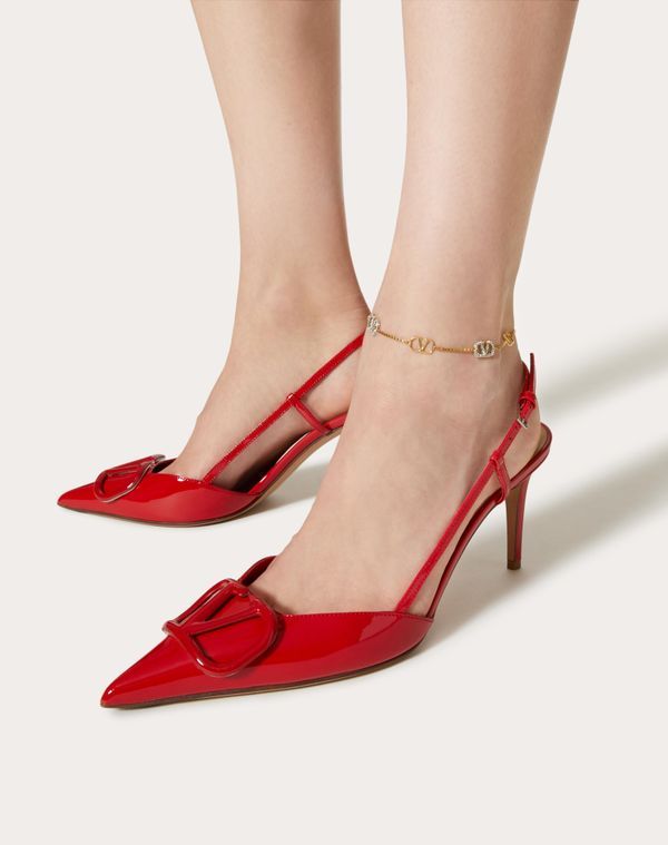 VALENTINO GARAVANI VLOGO SIGNATURE METAL AND SWAROVSKI CRYSTAL ANKLET