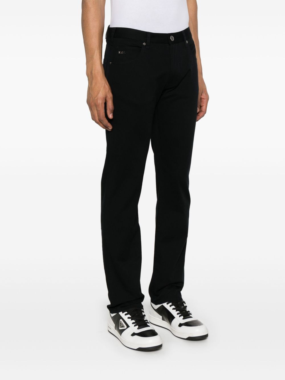 Emporio Armani Man Pants Black Size 31 Cotton, Elastane In Black