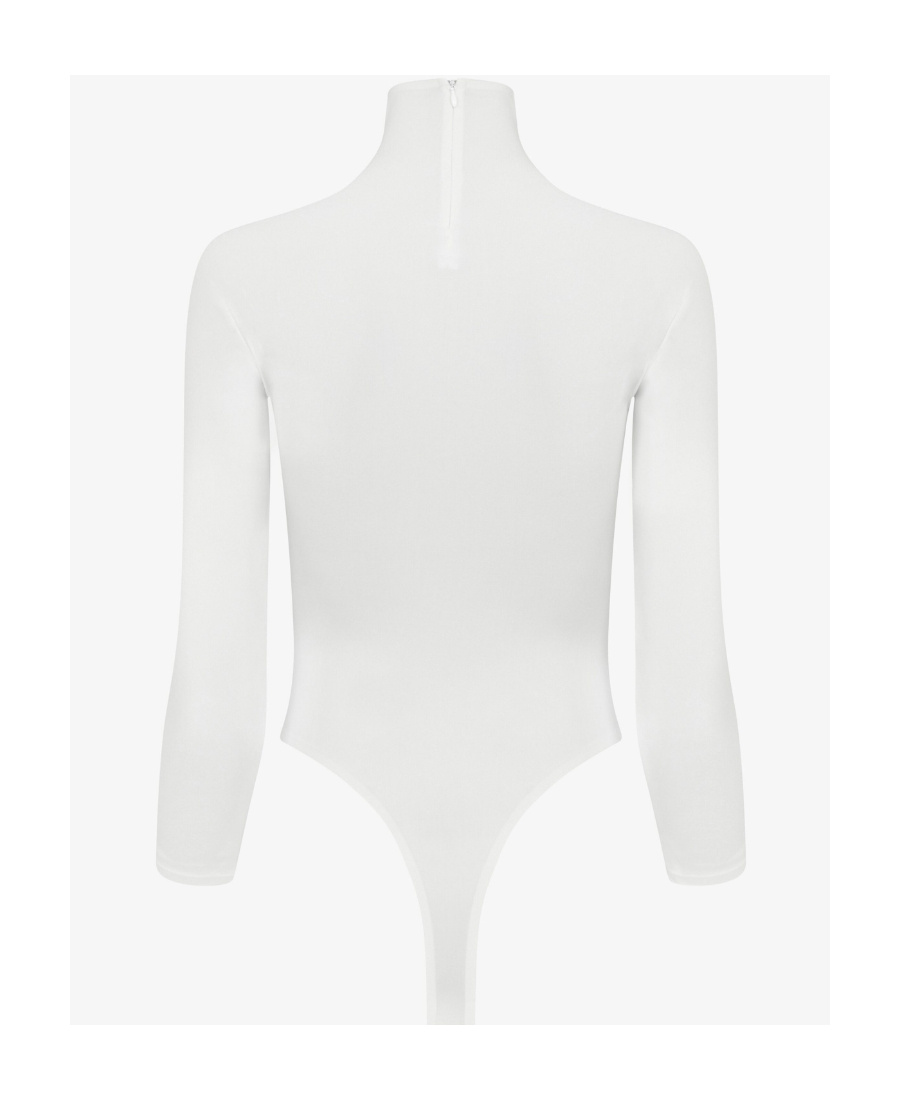 Alaïa Wool Short-sleeve Bodysuit In White