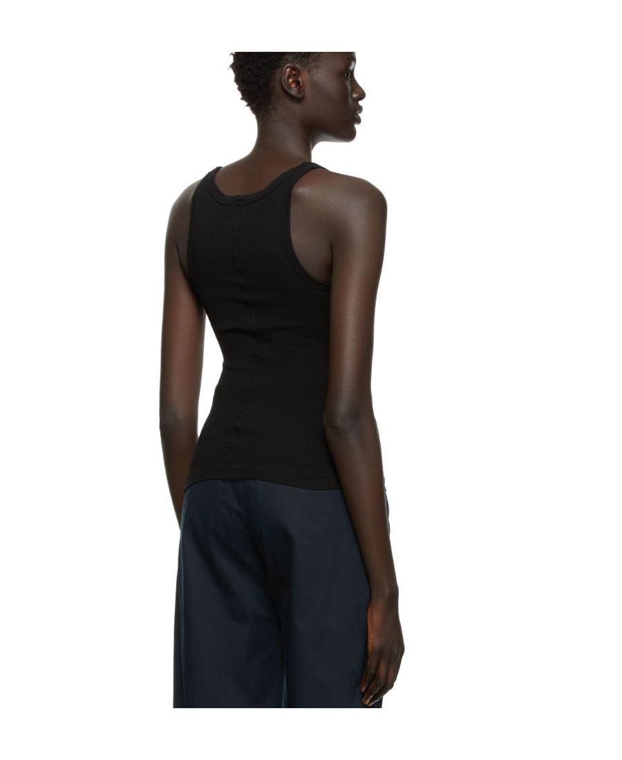 Re/done Ribbed Tank Top In Black