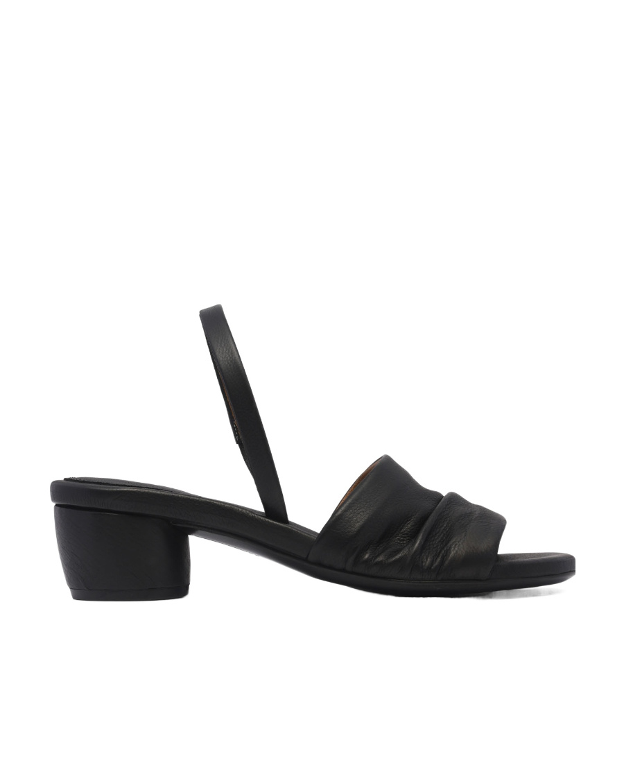 Shop Marsèll Round-toe Leather Slingback Sandals In Black