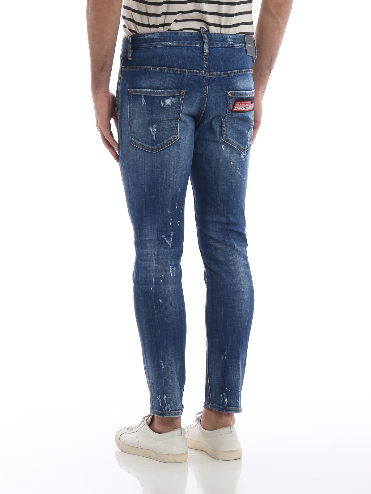 Dsquared2 Tight-fitting Old Skater Jeans In Blue