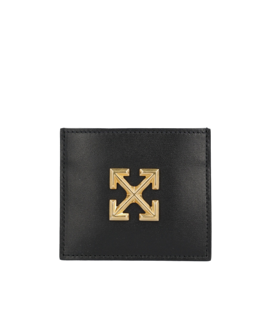 Off-white Jitney Leather Card Case In Black