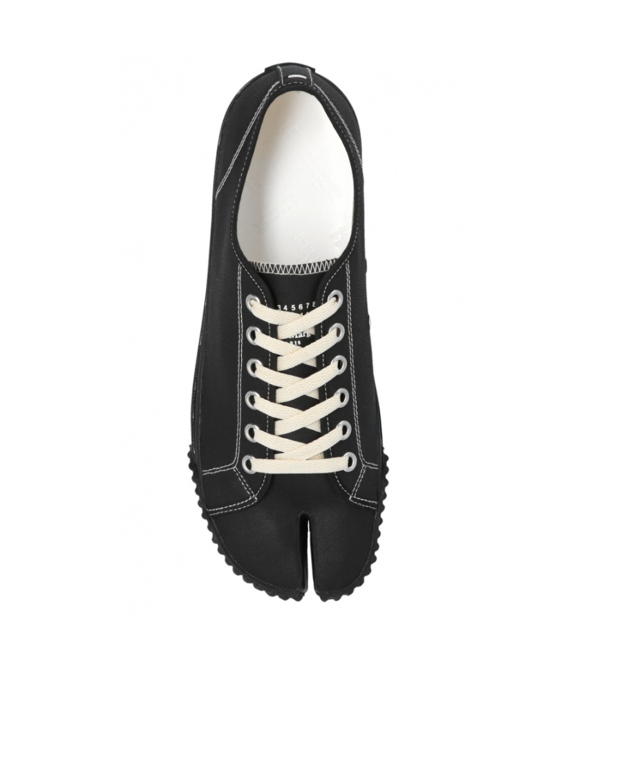 Maison Margiela Tabi Split-toe Cotton-canvas Trainers In Black