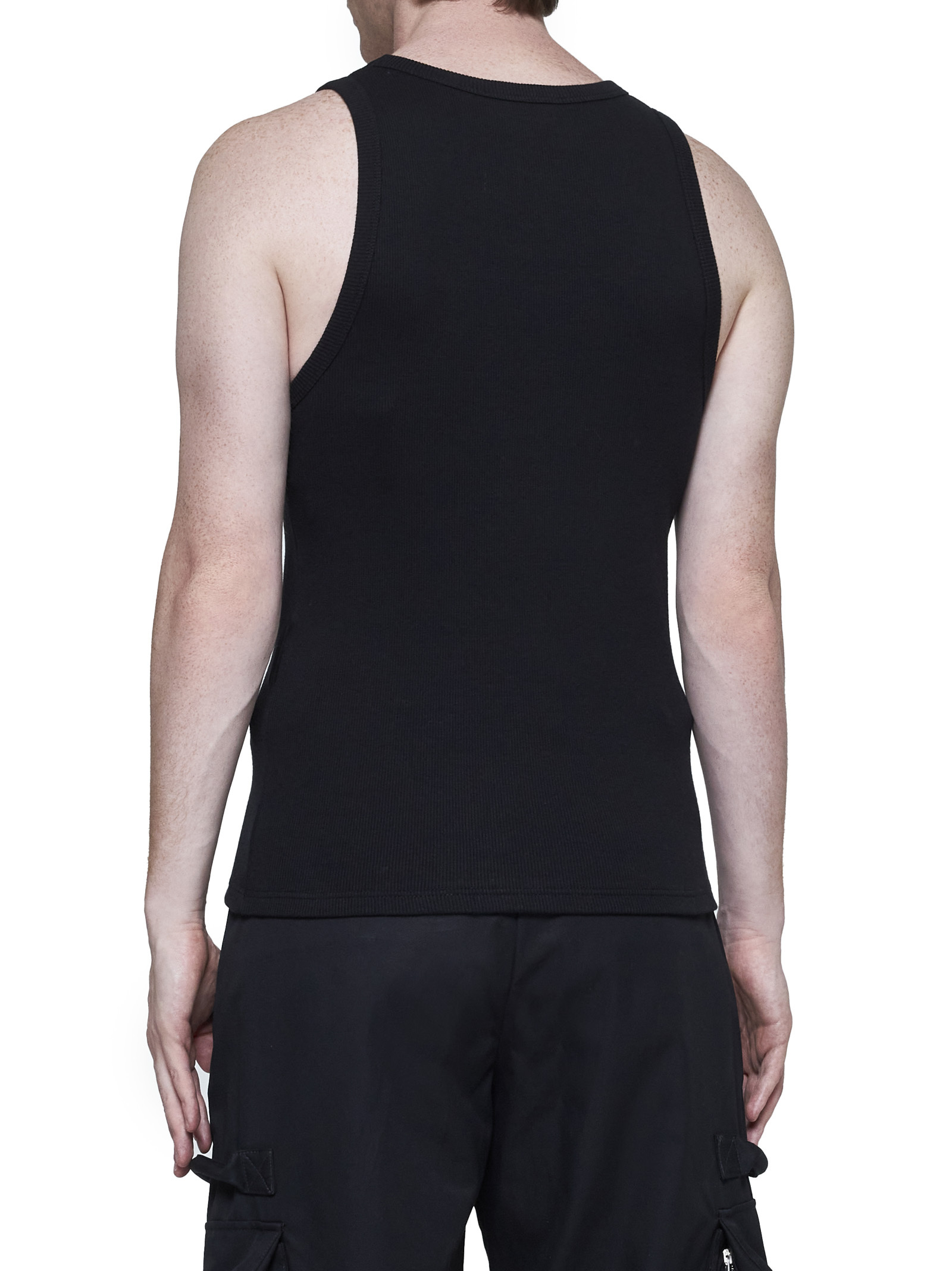 Shop Off-white Logo-print Tank Top In Black