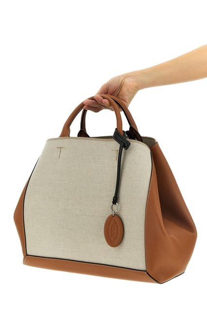 Tod's Panelled Colour-block Tote Bag In Nude