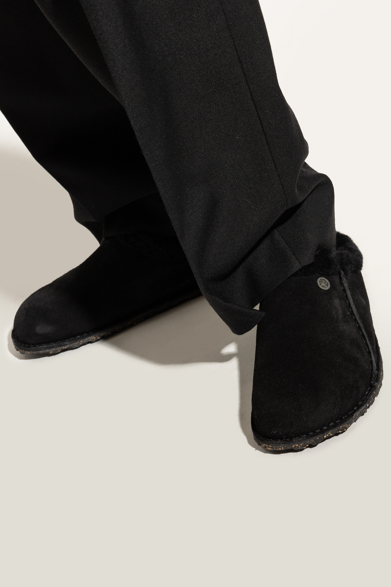 Birkenstock Zermatt Premium Suede Slippers In Black