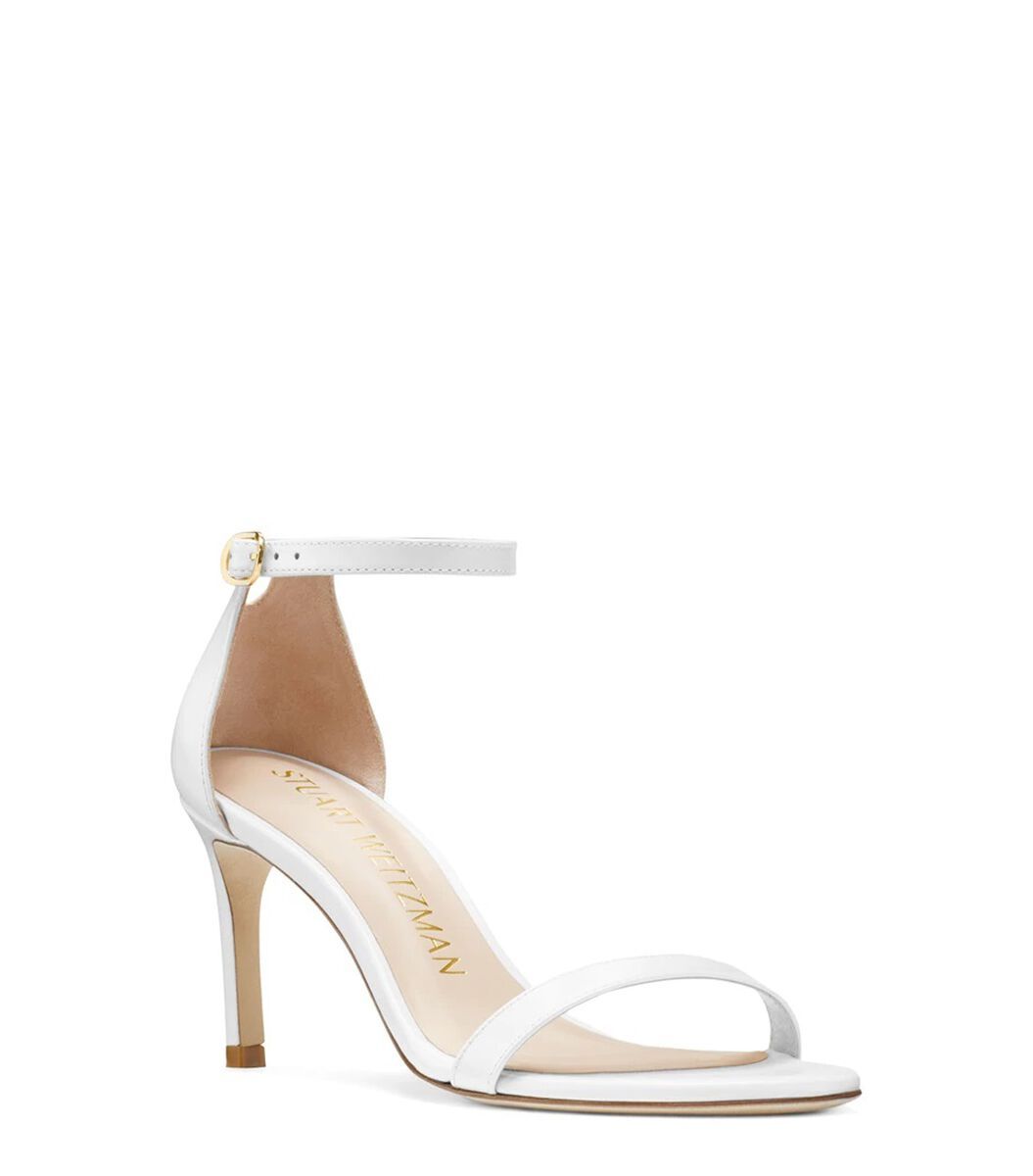 Stuart Weitzman Ankle Strap High-heeled Sandals In White
