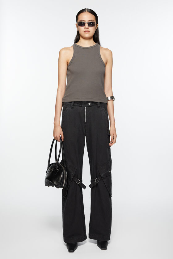 Acne Studios Mid-waist Straight-leg Trousers In Black